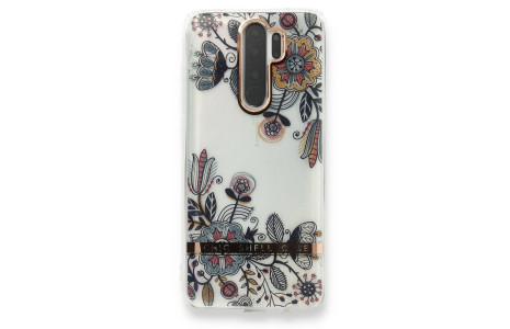 Newface Xiaomi Redmi Note 8 Pro Kılıf Çiçekli Silikon - Siyah