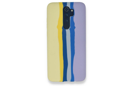 Newface Xiaomi Redmi Note 8 Pro Kılıf Ebruli Lansman Silikon - Sarı-Lila