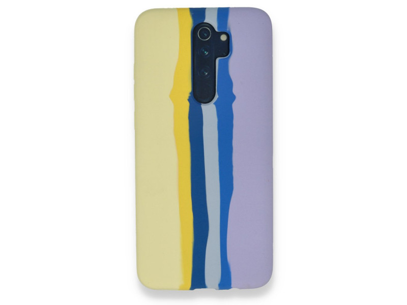 Newface Xiaomi Redmi Note 8 Pro Kılıf Ebruli Lansman Silikon - Sarı-Lila