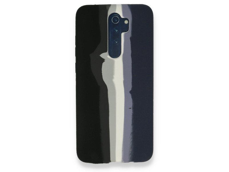 Newface Xiaomi Redmi Note 8 Pro Kılıf Ebruli Lansman Silikon - Siyah-Lacivert