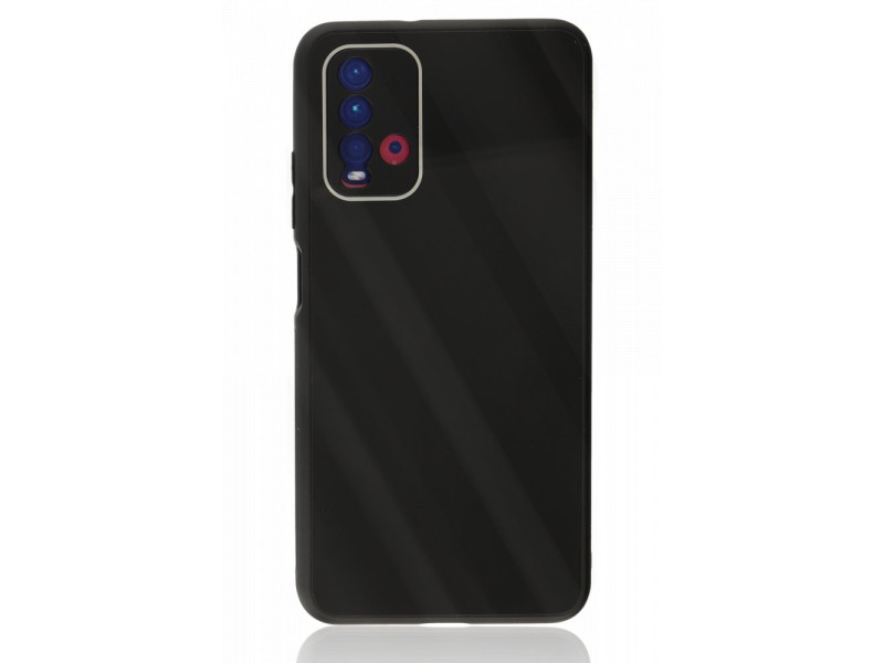Newface Xiaomi Redmi Note 9 4G Kılıf Glass Kapak - Siyah