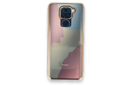 Newface Xiaomi Redmi Note 9 Kılıf Çiçekli Silikon - Buz Mavi