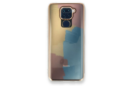 Newface Xiaomi Redmi Note 9 Kılıf Çiçekli Silikon - Kırmızı