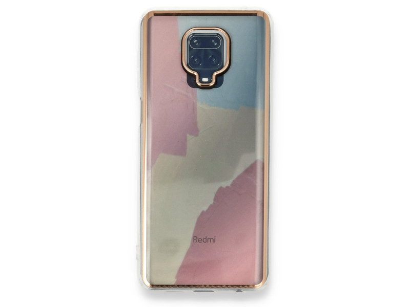 Newface Xiaomi Redmi Note 9 Pro Kılıf Çiçekli Silikon - Buz Mavi