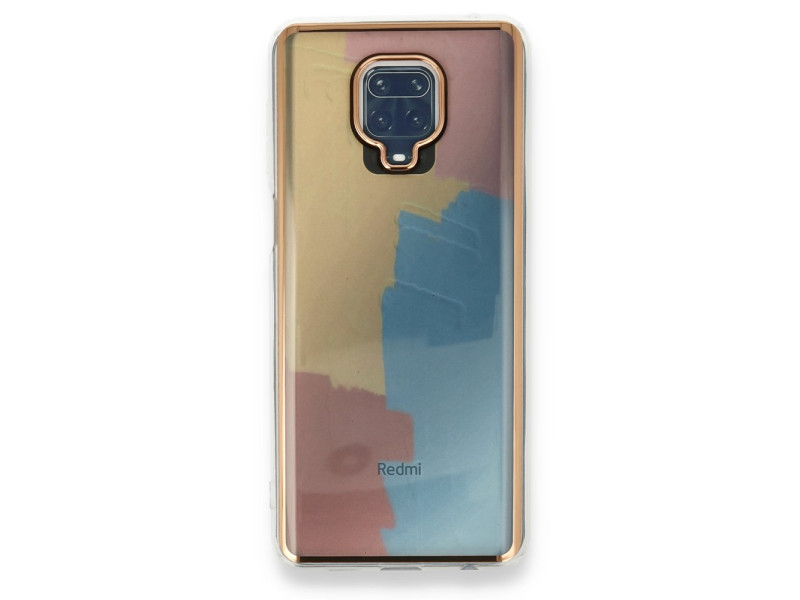 Newface Xiaomi Redmi Note 9 Pro Kılıf Çiçekli Silikon - Kırmızı
