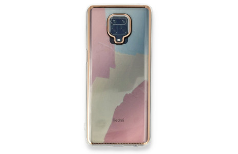 Newface Xiaomi Redmi Note 9S Kılıf Çiçekli Silikon - Buz Mavi