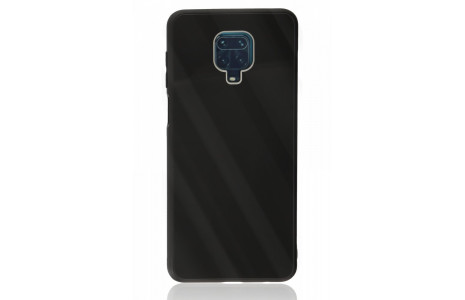 Newface Xiaomi Redmi Note 9S Kılıf Glass Kapak - Siyah