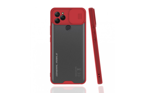 Newface General Mobile GM 22 Kılıf Platin Kamera Koruma Silikon - Kırmızı