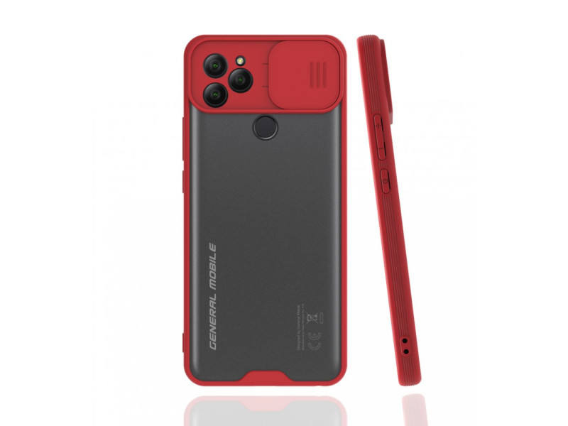 Newface General Mobile GM 22 Kılıf Platin Kamera Koruma Silikon - Kırmızı