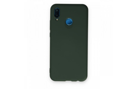 Newface Huawei P20 Lite Kılıf Nano içi Kadife Silikon - Koyu Yeşil