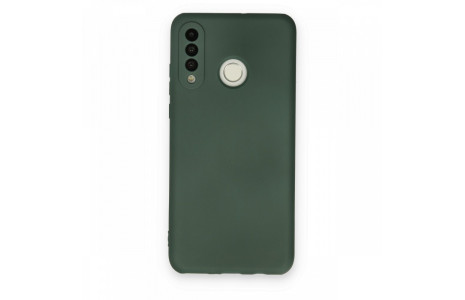 Newface Huawei P30 Lite Kılıf Nano içi Kadife Silikon - Koyu Yeşil