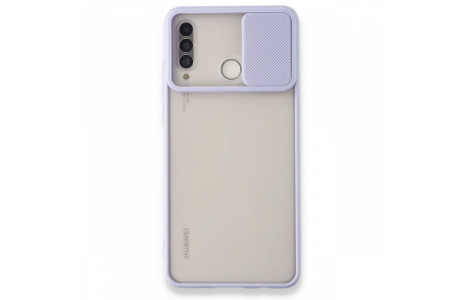 Newface Huawei P30 Lite Kılıf Palm Buzlu Kamera Sürgülü Silikon - Lila