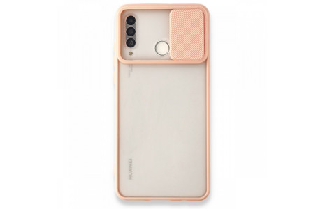 Newface Huawei P30 Lite Kılıf Palm Buzlu Kamera Sürgülü Silikon - Pembe