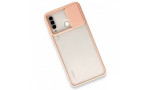 Newface Huawei P30 Lite Kılıf Palm Buzlu Kamera Sürgülü Silikon - Pembe