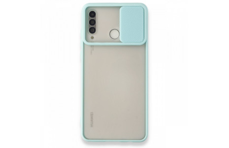 Newface Huawei P30 Lite Kılıf Palm Buzlu Kamera Sürgülü Silikon - Turkuaz