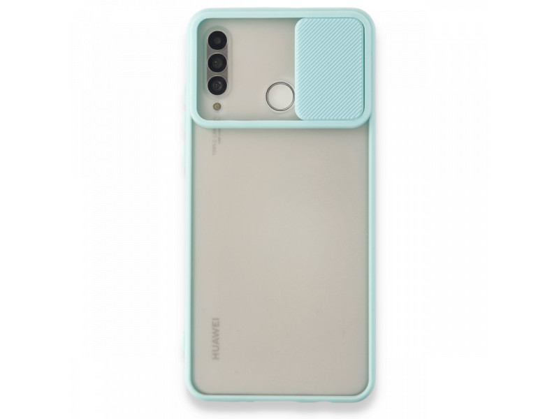 Newface Huawei P30 Lite Kılıf Palm Buzlu Kamera Sürgülü Silikon - Turkuaz
