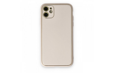 Newface iPhone 11 Kılıf Coco Deri Silikon Kapak - Beyaz