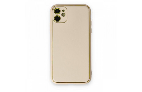 Newface iPhone 11 Kılıf Coco Deri Silikon Kapak - Gold
