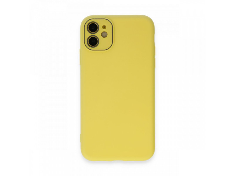 Newface iPhone 11 Kılıf Lansman Glass Kapak - Sarı