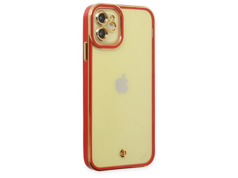 Newface iPhone 11 Kılıf Liva Lens Silikon - Kırmızı