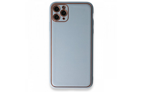 Newface iPhone 11 Pro Kılıf Coco Deri Silikon Kapak - Açık Mavi