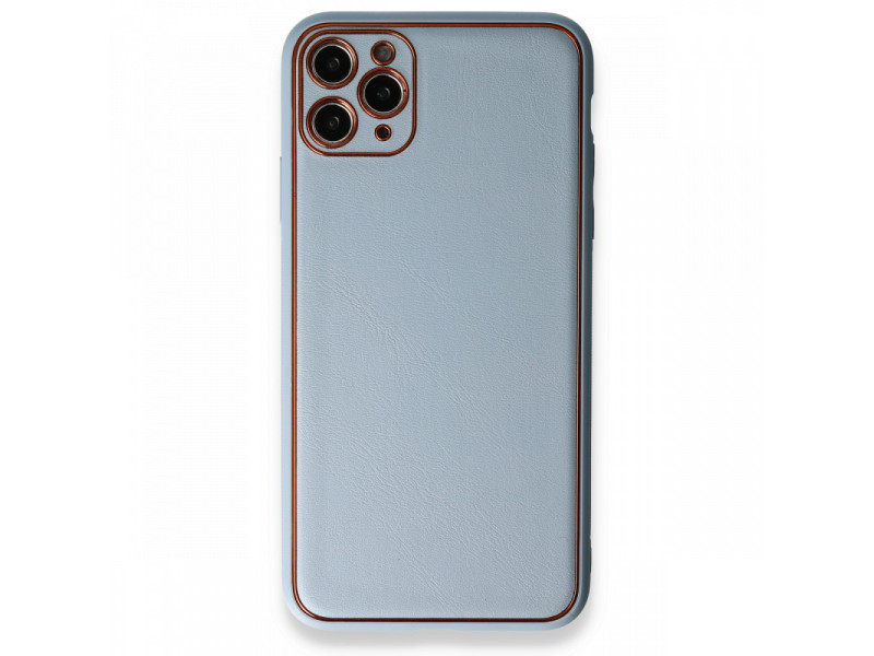 Newface iPhone 11 Pro Kılıf Coco Deri Silikon Kapak - Açık Mavi
