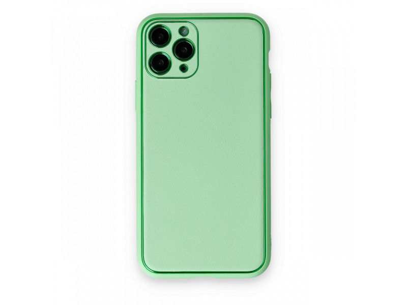 Newface iPhone 11 Pro Kılıf Coco Deri Silikon Kapak - Açık Yeşil