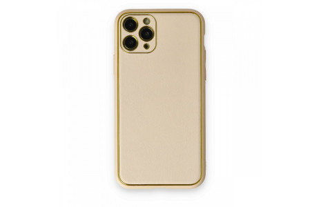Newface iPhone 11 Pro Kılıf Coco Deri Silikon Kapak - Gold
