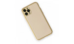 Newface iPhone 11 Pro Kılıf Coco Deri Silikon Kapak - Gold