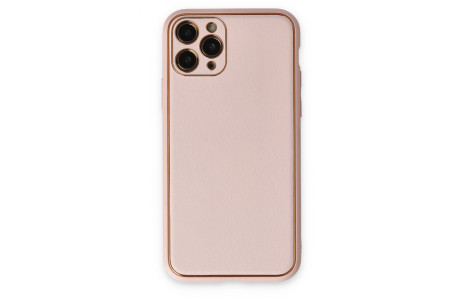Newface iPhone 11 Pro Kılıf Coco Deri Silikon Kapak - Pudra