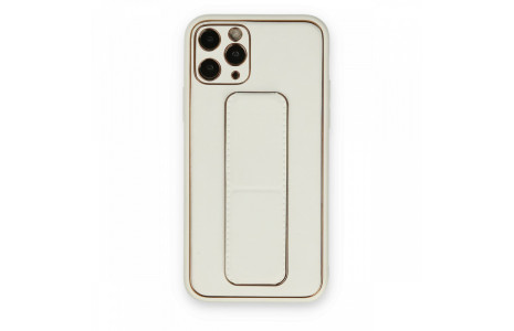 Newface iPhone 11 Pro Kılıf Coco Deri Standlı Kapak - Beyaz