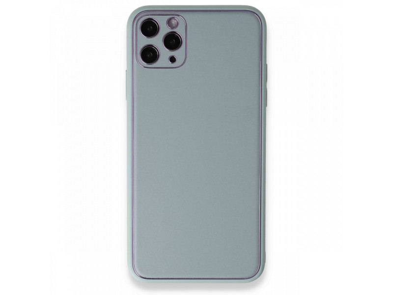 Newface iPhone 11 Pro Max Kılıf Coco Deri Silikon Kapak - Turkuaz