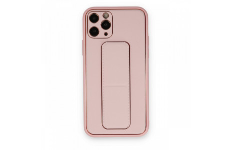 Newface iPhone 11 Pro Max Kılıf Coco Deri Standlı Kapak - Pembe