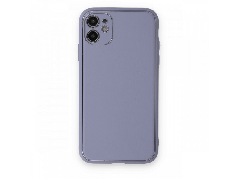 Newface iPhone 12 Kılıf Coco Deri Silikon Kapak - Açık Lila