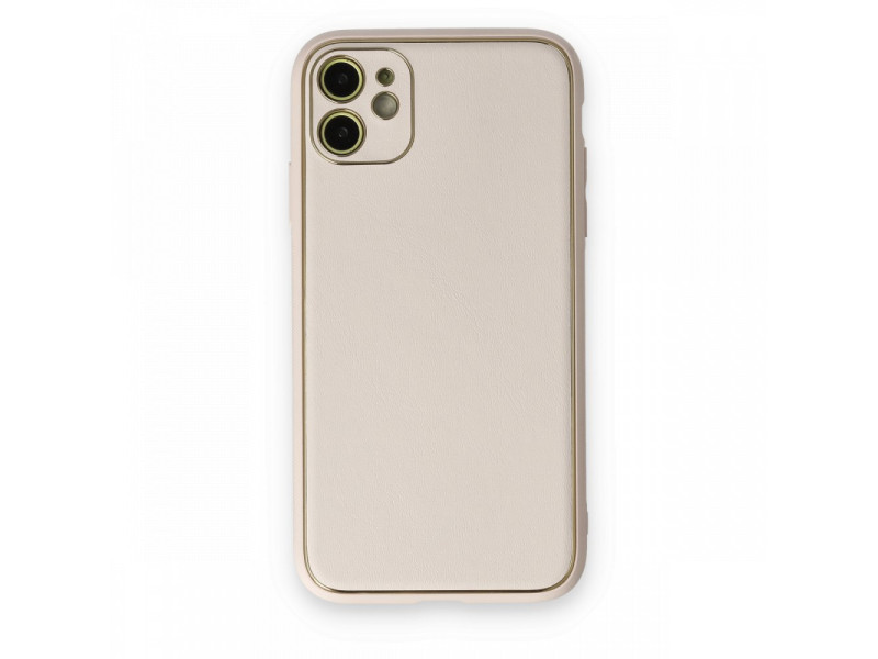 Newface iPhone 12 Kılıf Coco Deri Silikon Kapak - Beyaz