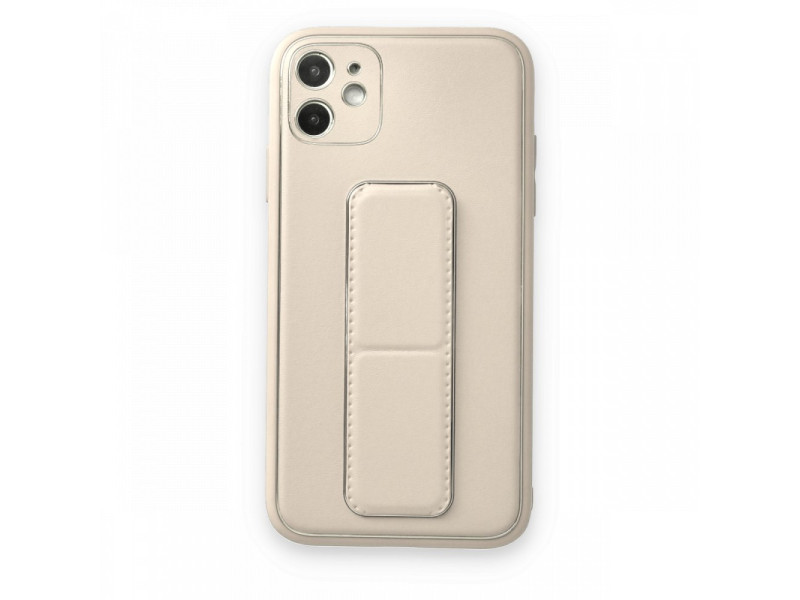 Newface iPhone 12 Kılıf Coco Deri Standlı Kapak - Beyaz