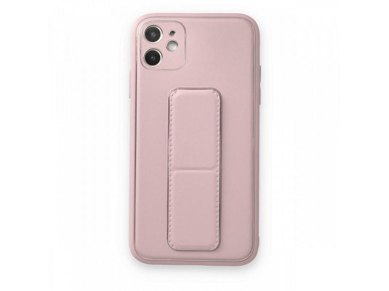 Newface iPhone 12 Kılıf Coco Deri Standlı Kapak - Pudra