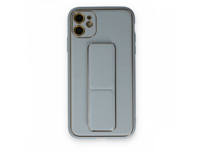 Newface iPhone 12 Kılıf Coco Deri Standlı Kapak - Sky Blue