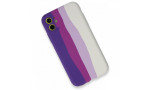 Newface iPhone 12 Kılıf Ebruli Lansman Silikon - Mor-Beyaz