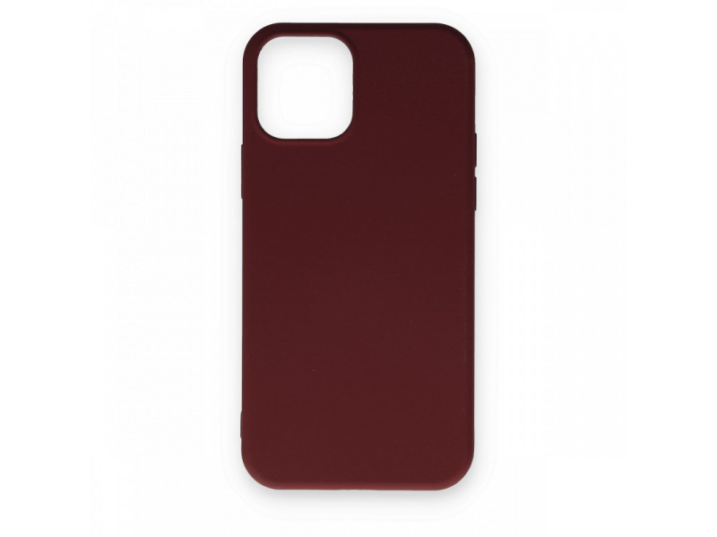 Newface iPhone 12 Kılıf Nano içi Kadife Silikon - Bordo