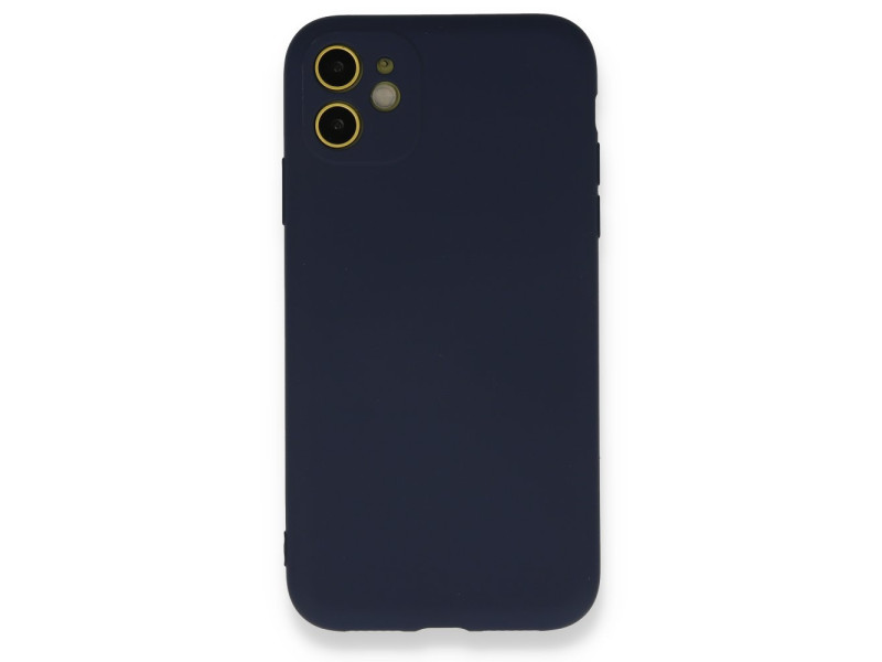 Newface iPhone 12 Kılıf Nano içi Kadife Silikon - Lacivert
