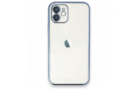 Newface iPhone 12 Kılıf Razer Lensli Silikon - Açık Mavi