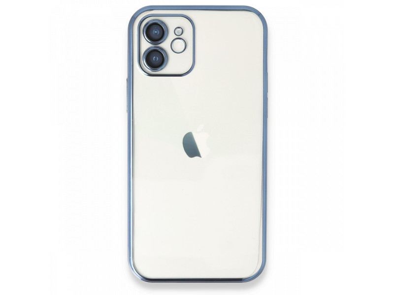 Newface iPhone 12 Kılıf Razer Lensli Silikon - Açık Mavi
