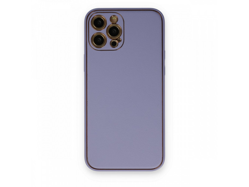 Newface iPhone 12 Pro Kılıf Coco Deri Silikon Kapak - Açık Lila