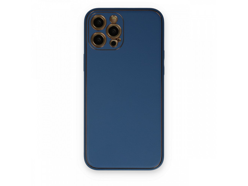 Newface iPhone 12 Pro Kılıf Coco Deri Silikon Kapak - Açık Mavi