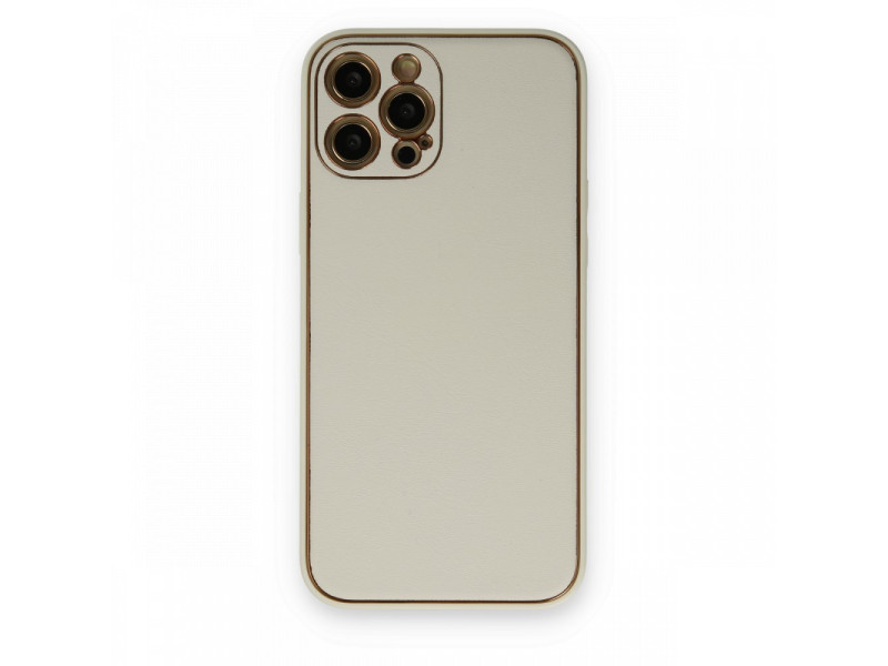 Newface iPhone 12 Pro Kılıf Coco Deri Silikon Kapak - Beyaz