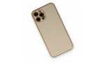 Newface iPhone 12 Pro Kılıf Coco Deri Silikon Kapak - Gold