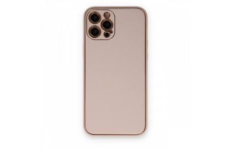 Newface iPhone 12 Pro Kılıf Coco Deri Silikon Kapak - Pudra