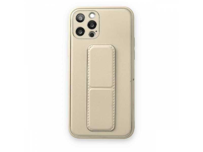 Newface iPhone 12 Pro Kılıf Coco Deri Standlı Kapak - Beyaz