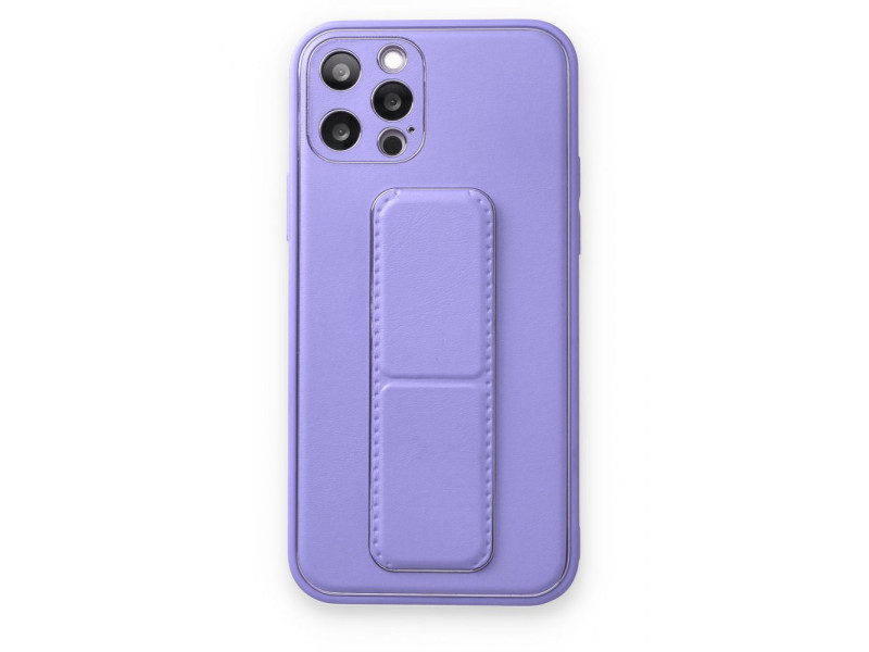 Newface iPhone 12 Pro Kılıf Coco Deri Standlı Kapak - Koyu Lila